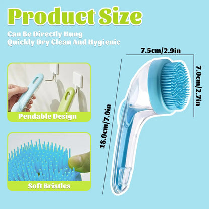 Cepillo de baño para mascotas con dispensador de champú para perros y gatos, mango ergonómico, herramienta de aseo para masaje suave, fácil de usar, suministro esencial para el baño de perros