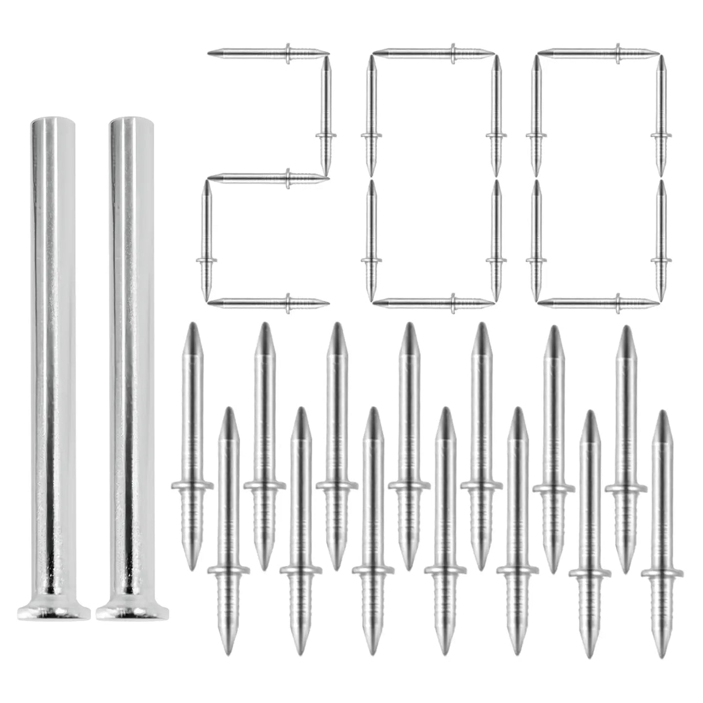 Clavos de zócalo de doble cabeza que no dejan marcas, 200 unidades, kit de instalación resistente sin daños para una fácil aplicación, clavos de montaje funcionales para zócalos, paneles de pared, placas de cubierta de muebles, no requiere taladro