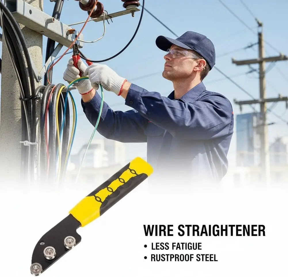 Herramienta de enderezamiento de cable de acero inoxidable - Dispositivo manual profesional para desenroscar y doblar para proyectos de electricistas, HVAC y telecomunicaciones